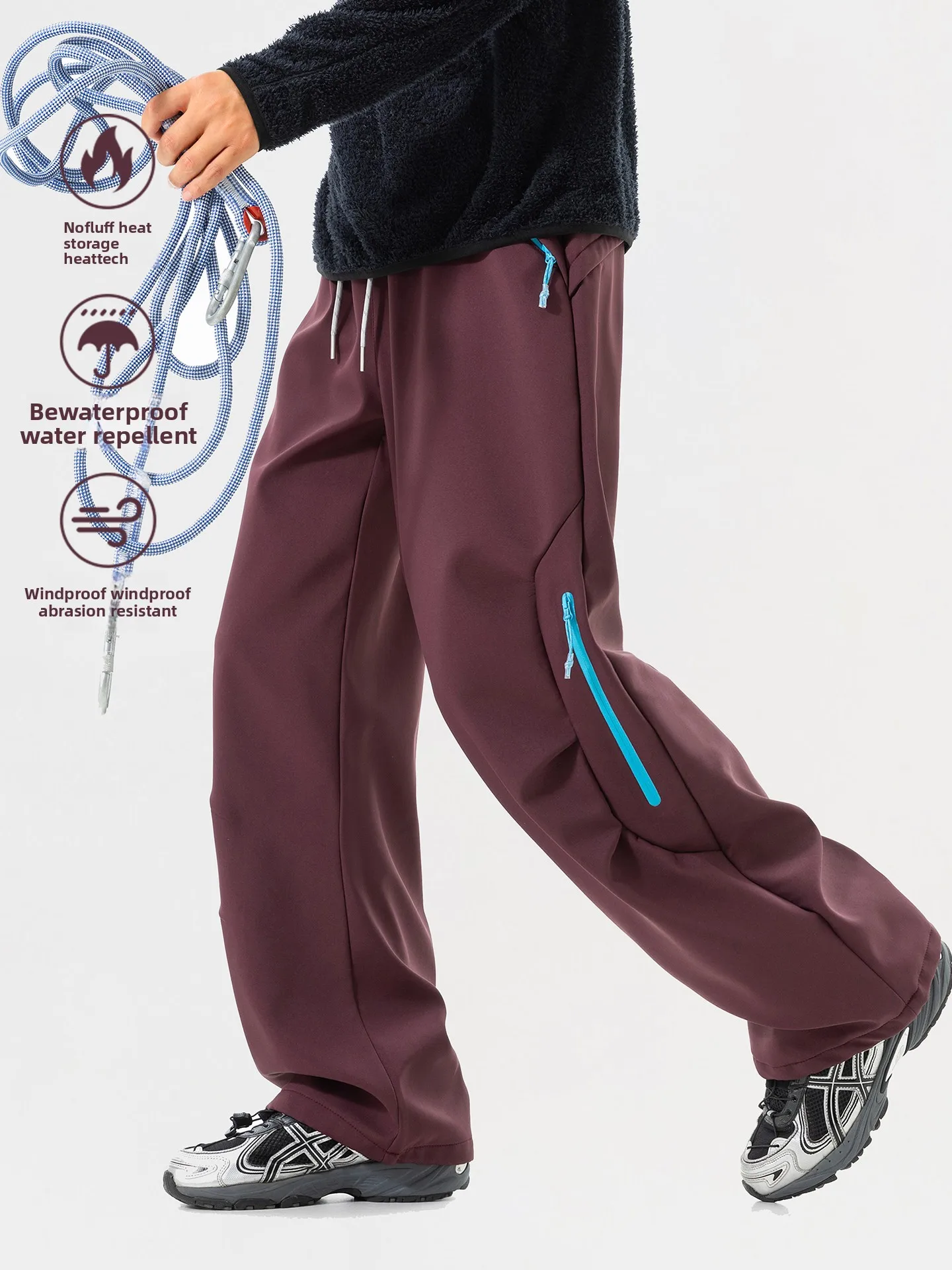 

Ветрозащитные водонепроницаемые брюки для активного отдыха с флисовой подкладкой, теплые, для мужчин и женщин, зимние, для холодной погоды, в стиле парашютных штанов