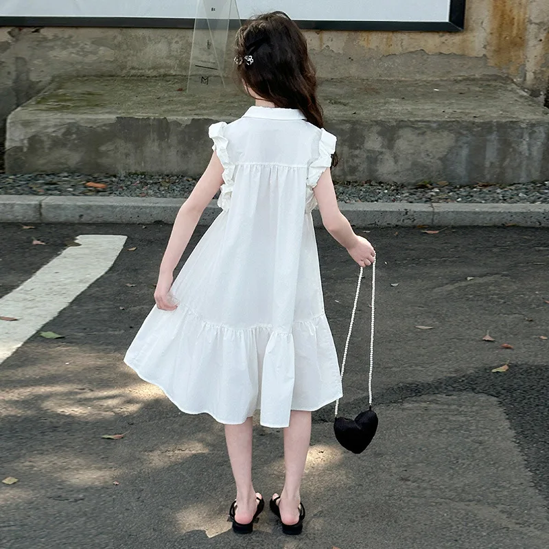 فساتين صيفية جديدة للمراهقين لعام 2025 فساتين رسمية للأميرة للأطفال تنورة بدون أكمام 4 5 6 7 8 10 11 12 13 سنة #4