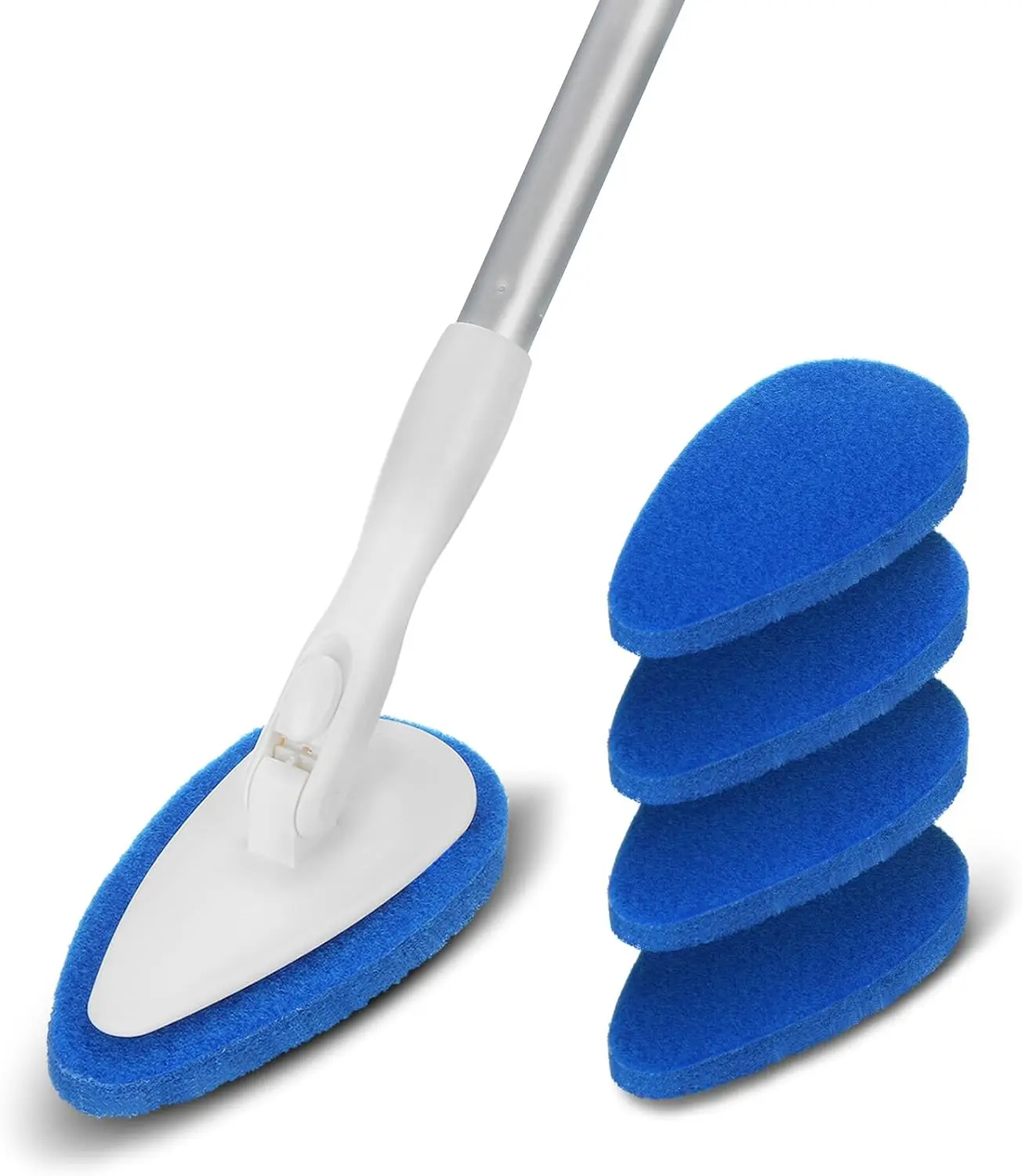 

Shower & Bathtub Scrubber Brush with 51" Adjustable Long Handle – Stiff Bristles for Cleaning Tiles, Walls, Sinks & Toilets