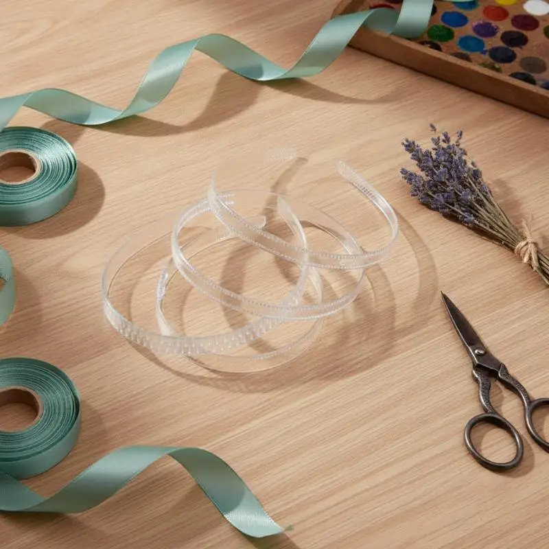 10 Stück Transparente Haarbänder Haarreifen Gezahnte Rutschfeste Klare Plastik-Stirnbänder DIY Haarspange Minimalistisches Koreanisches Haarband – Detail 4