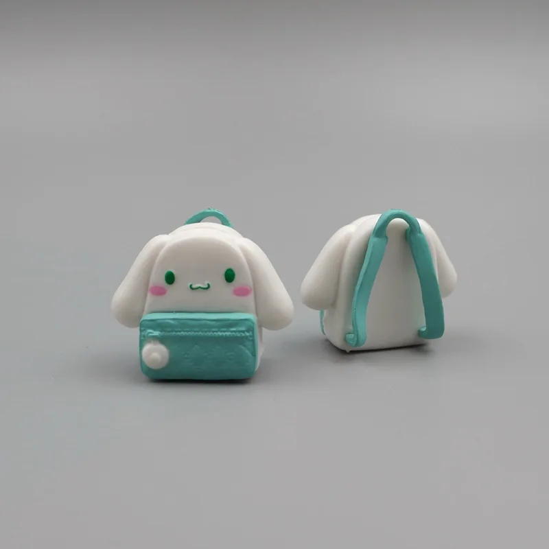 3cm Sanrio Creative Cinnamoroll Backpack Shape Mini Handmade Model DIY Decor Doll Toy Kids Charm Birthday Christmas Gift