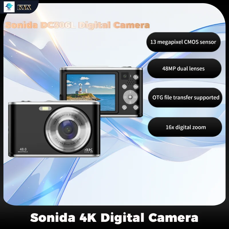 

Sonida 4K 48MP Digital Camera, Auto-Focus Vlogging Camera with 2.8" Large Screen Camcorder Camera for Photography for Kid Adult
