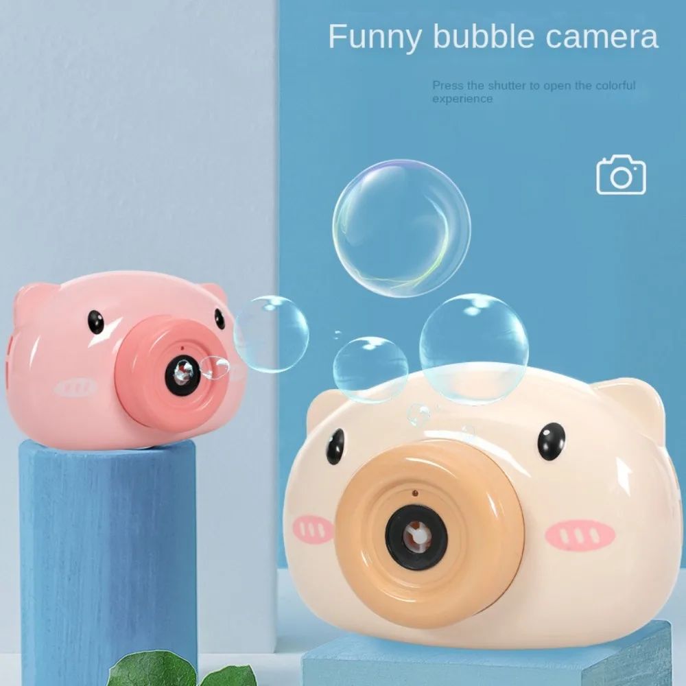 Funny Durable Chilren Bubble Machine Automatic Camera Shape Soap Bubble Maker Cartoon Pig Cartoon Bubble Blower Outdoor