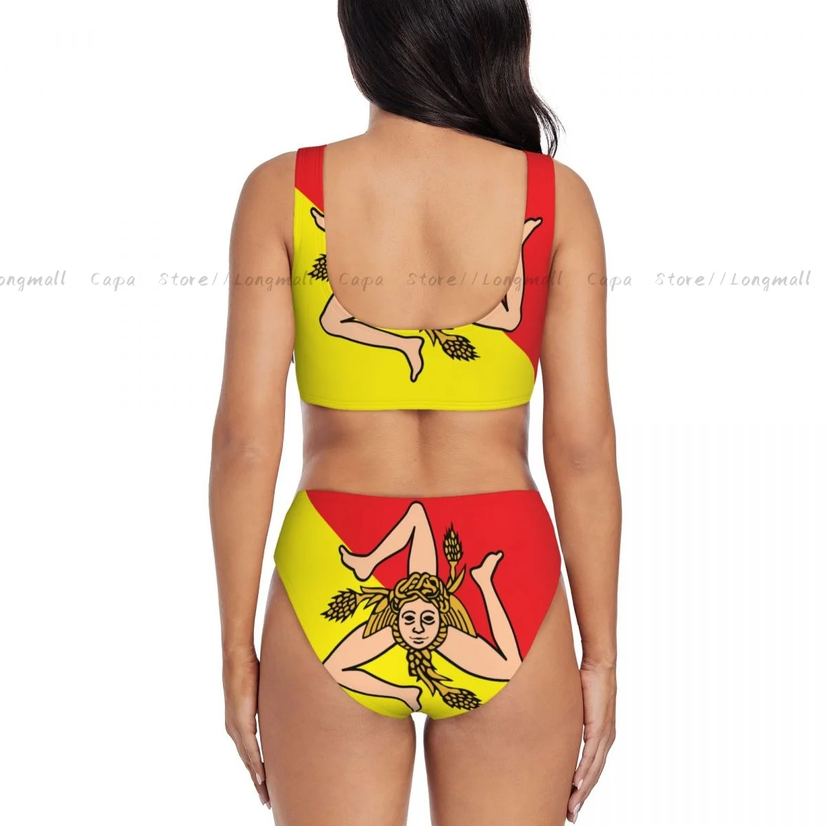 เซ็กซี่ชุดบิกินี่ Sicily Flag ชุดว่ายน้ําผู้หญิง 2 ชิ้นชุดว่ายน้ํา Beachwear ชุดว่ายน้ําหญิง