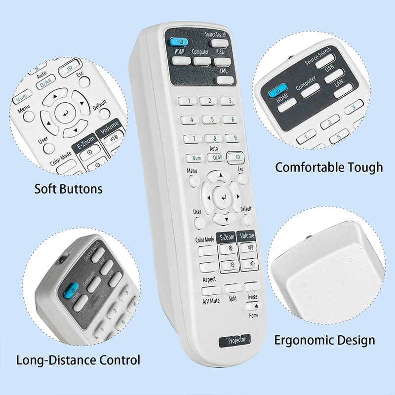 219863500 Remote Control For Epson Projector EX3280 EX5280 EX9230 VS260 EB-992F EB-982W EB-972 EB-118 EB-W49 EB-X49 EB-E20