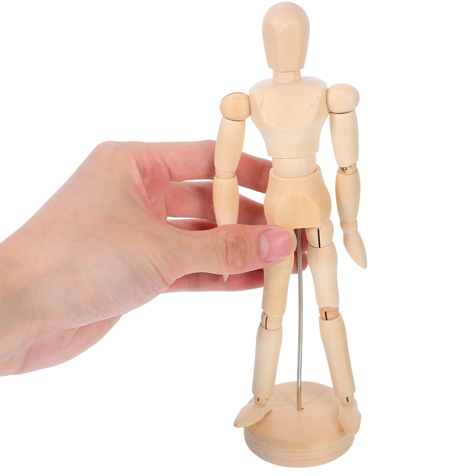 

2 Pcs Wooden Action Figures Drawing Mannequin Movable Model Beige Artist Human Jointed for Painting Sketching