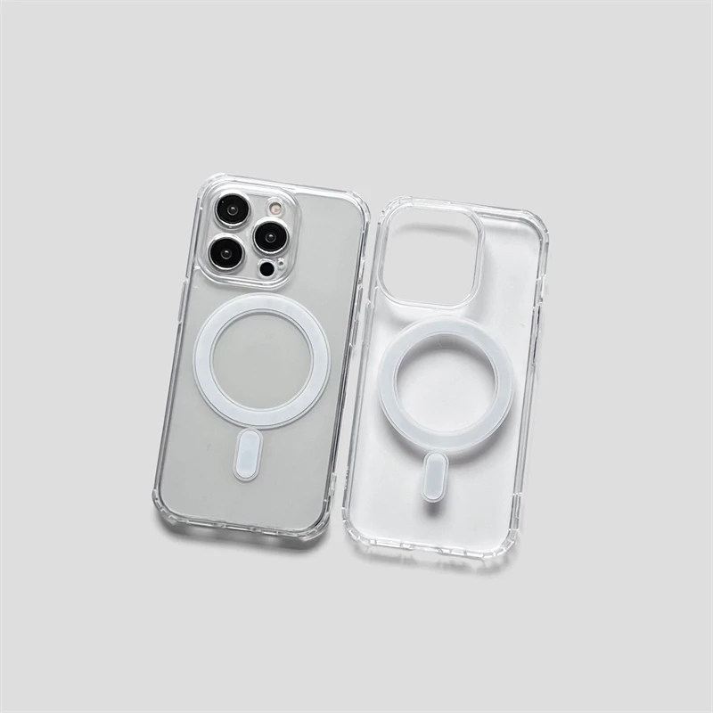 Luxury ClearสําหรับMagsafeแม่เหล็กไร้สายชาร์จโทรศัพท์สําหรับiPhone 16 E 15 14 13 12 11 Plus Mini Pro Maxซิลิโคน