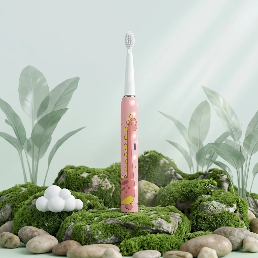 

Cute Cartoon Kids Electric Toothbrush Dinosaur Duck Design IPX7 Waterproof Soft Bristles for 3-12 Years Boys Girls Oral Care