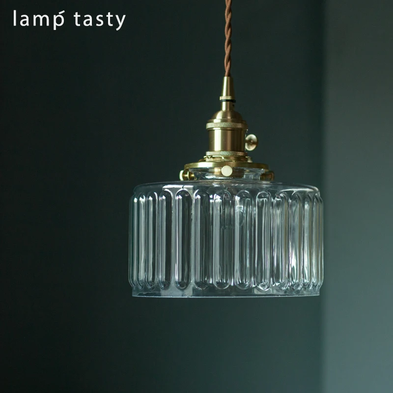 

Japanese Retro Glass Pendant Light Nordic Creative Personality Minimalist Dining Room Bar Entryway Balcony Pendant Light