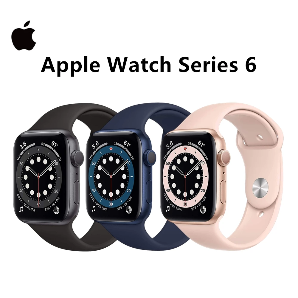 100% Original Apple Watch Series 6 44mm GPS Apple Watch S6 Aluminum Case with Sport Band iOS SmartWatch