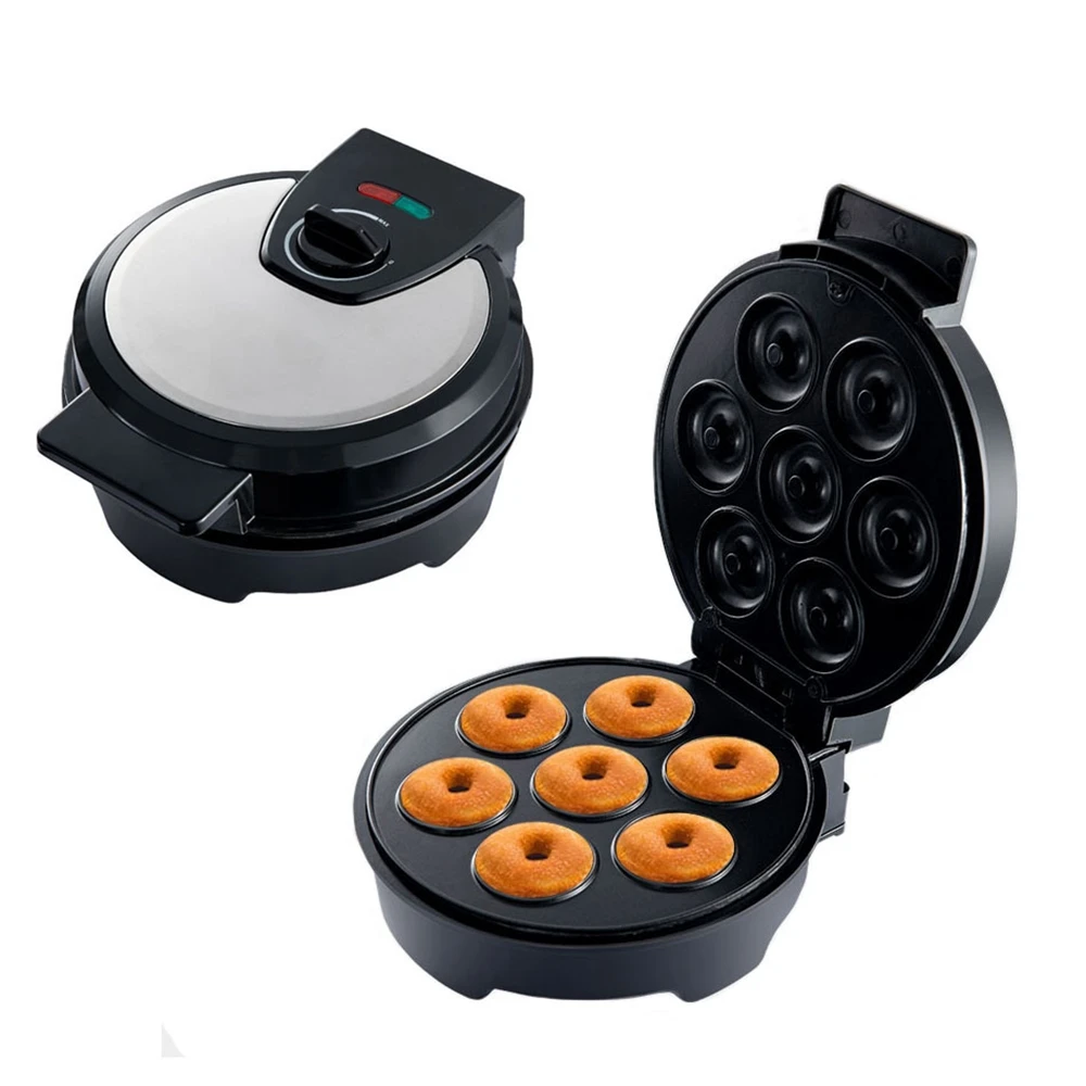 7 Holes Donut Maker Machine Electric Mini Automatic Nut Cooking Cake Pan Baking Oven Pot 220V for Kid Dessert Kitchen 타코야끼 기계 와플