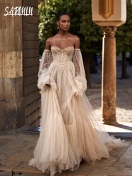 Robe de mariée dos nu en tulle plissé, robes de patients longueur au sol A-ligne personnalisées, mode éducative