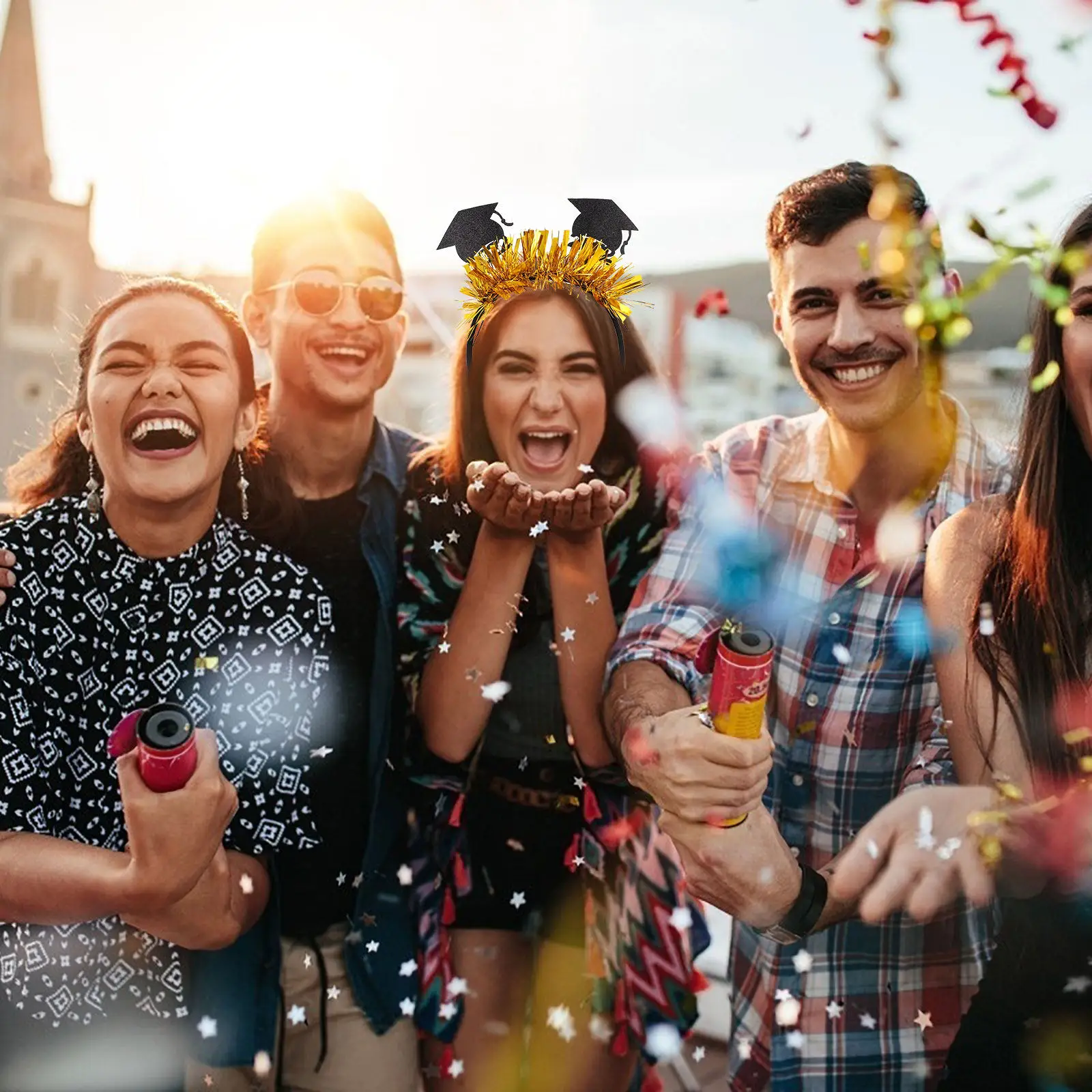 

2Pcs Mini Hat Headband Graduation Party Accessories Creative Hair Decoration for Costume Cosplay Event Female Hair-Hoop