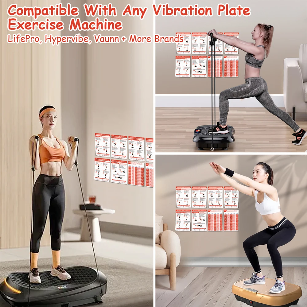 Plan treningowy na tablicę wibracyjną, druk jednostronny, odporna na zarysowania matowa folia, możliwość czyszczenia pisakiem, klej w kropki mocno przylega.