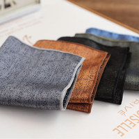 23cm Solid Brown Grey Pocket Square Men Formal Business Handkerchief Polyester Woven Shiny Blue Hanky Wedding Tuxedo Accessories