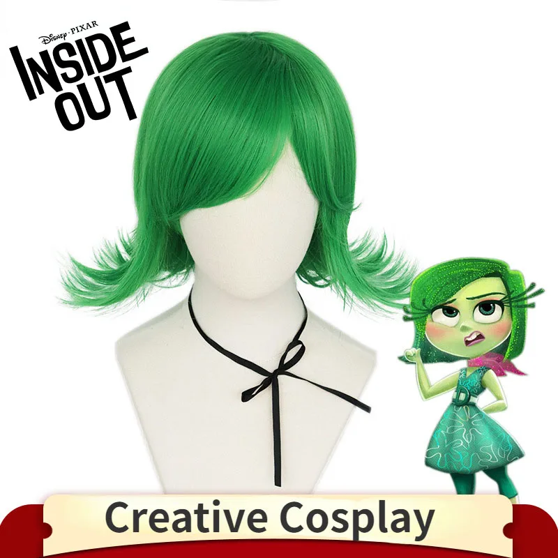 

Disney Inside Out2 Cos Wig Disgust Around Bright Green Supple Shoulder-length Short Hair Stage Performance Essential Wholesale