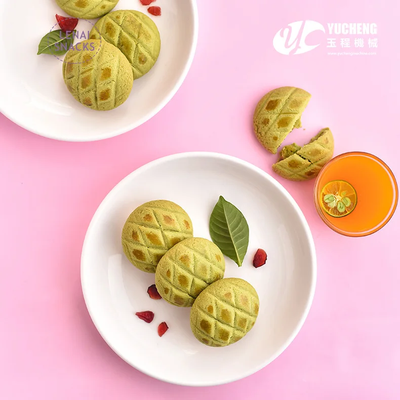 Automatic popping cookie embossing egg brushing machine with bottom price