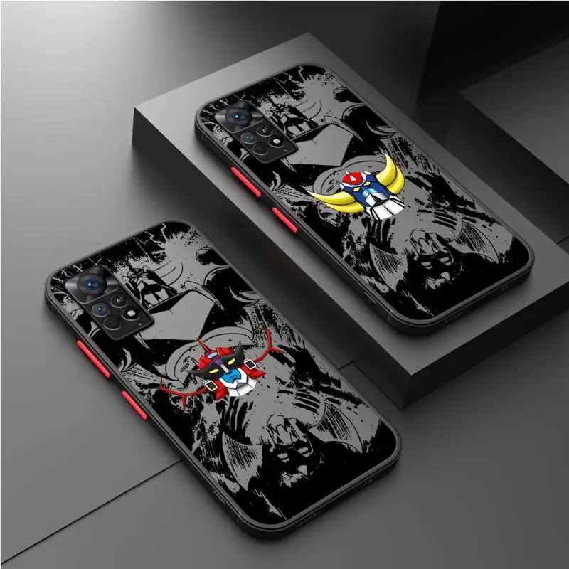 Matte Frosted Phone Case for Redmi Note 13 12 11 Pro Plus 10 9 9S 13C A1 A2 12S 11S Translucent Cover UFO Robo Grendizer