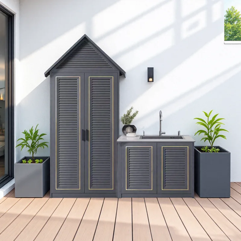 

Outdoor Storage Shelf Terrace Waterproof Sunscreen Cabinet