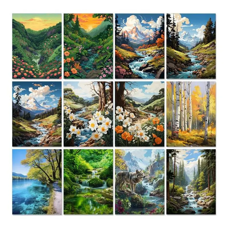 GATYZTORY Acrylic Painting By Numbers Kits Forest Landscape Gift Frame pictures by numbers 40 50 For Living Room Decoration