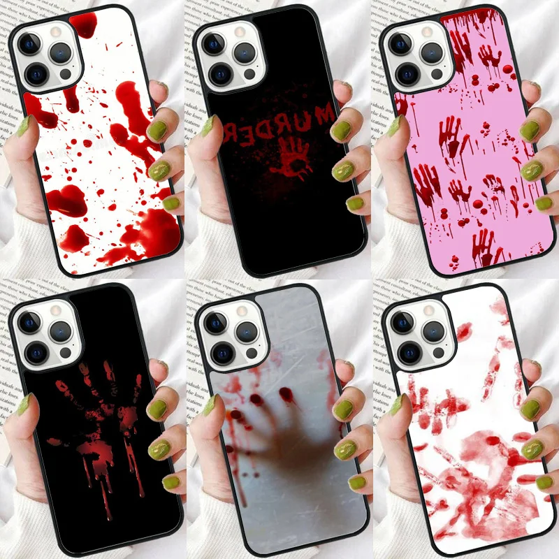 Bloody Blood Hand phone Case Cover For iPhone 16 15 14 Plus XR XS For apple 16 11 12 13 mini Pro Max coque