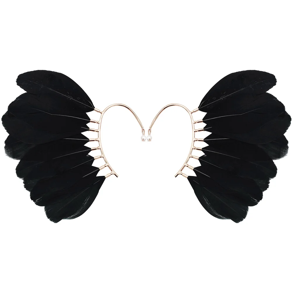 

1Pair Fairy Ear Cuffs Plume Earrings for Women Full Ear Wrap Ethnic Trendy Accessories No Piercing Required Plume Earrings