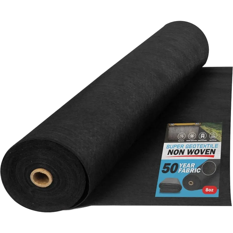 

4, 6, 8 oz Non Woven Fabric for Landscaping, French Drains, Underlayment, Erosion Control, Construction Projects - 8 oz (3x100)