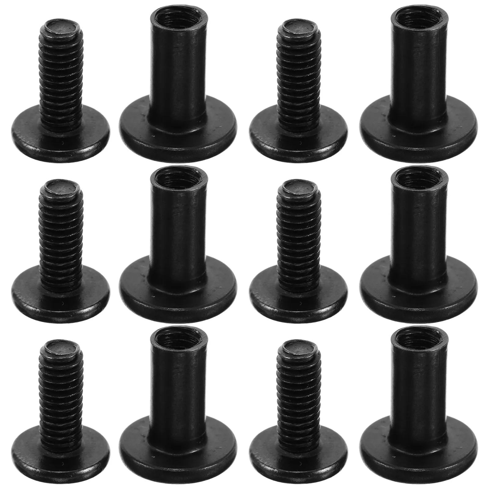 1Set M3 Black Hex Socket Screws and Nuts Small Metal Screw Post Kit Secure Lock Clamp Plate for Bookbinding Crafting Repair DIY