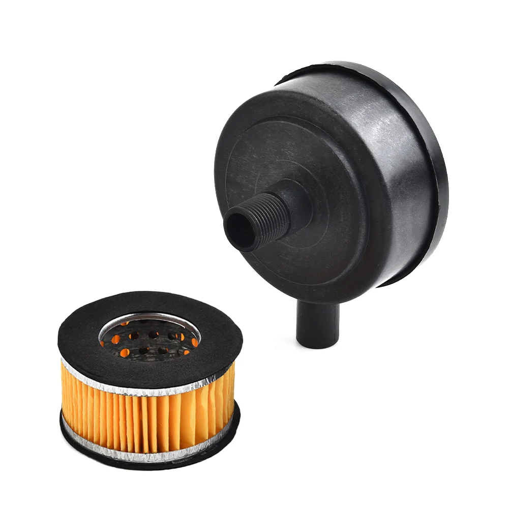 Air Filter Silencer Plastic 20mm Male Thread Canister Filter Muffler+1 Spare Filter Element Air Compressor 133*103*77mm