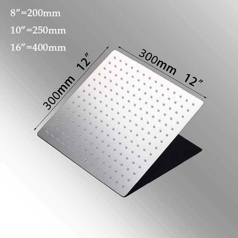 Imagem -02 - Jieni-ducha Quadrada Ultrafina de 10 12 16 Polegadas Chuveiro de Chuva sem Chuveiro Braço Aço Inoxidável