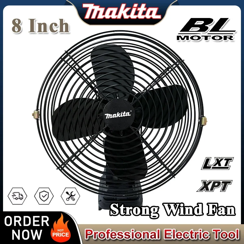

Makita Camping Fan 8 Inches Wireless Outdoor Fishing Desktop Portable Metal Fan Strong Wind Fan Fit Makita 18V 20V Battery