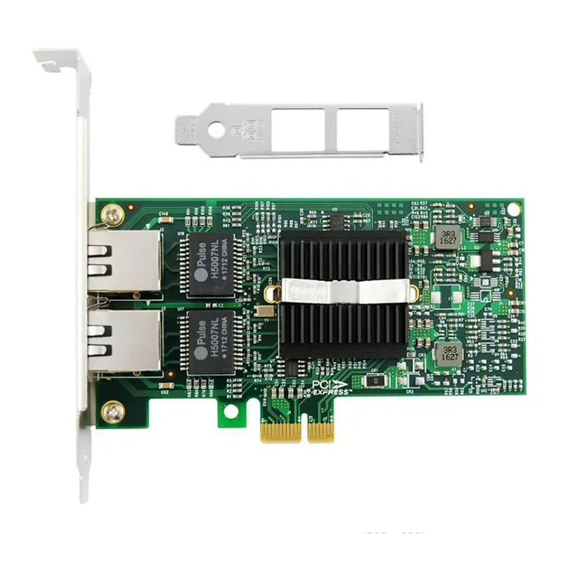 

Электрическая 2-портовая сетевая карта PCI-E X1 к Gigabit Ethernet, 10/100/1000 Мбит/с, двухпортовая карта PCIE RJ45 82575EB с чипсетом Lan Card