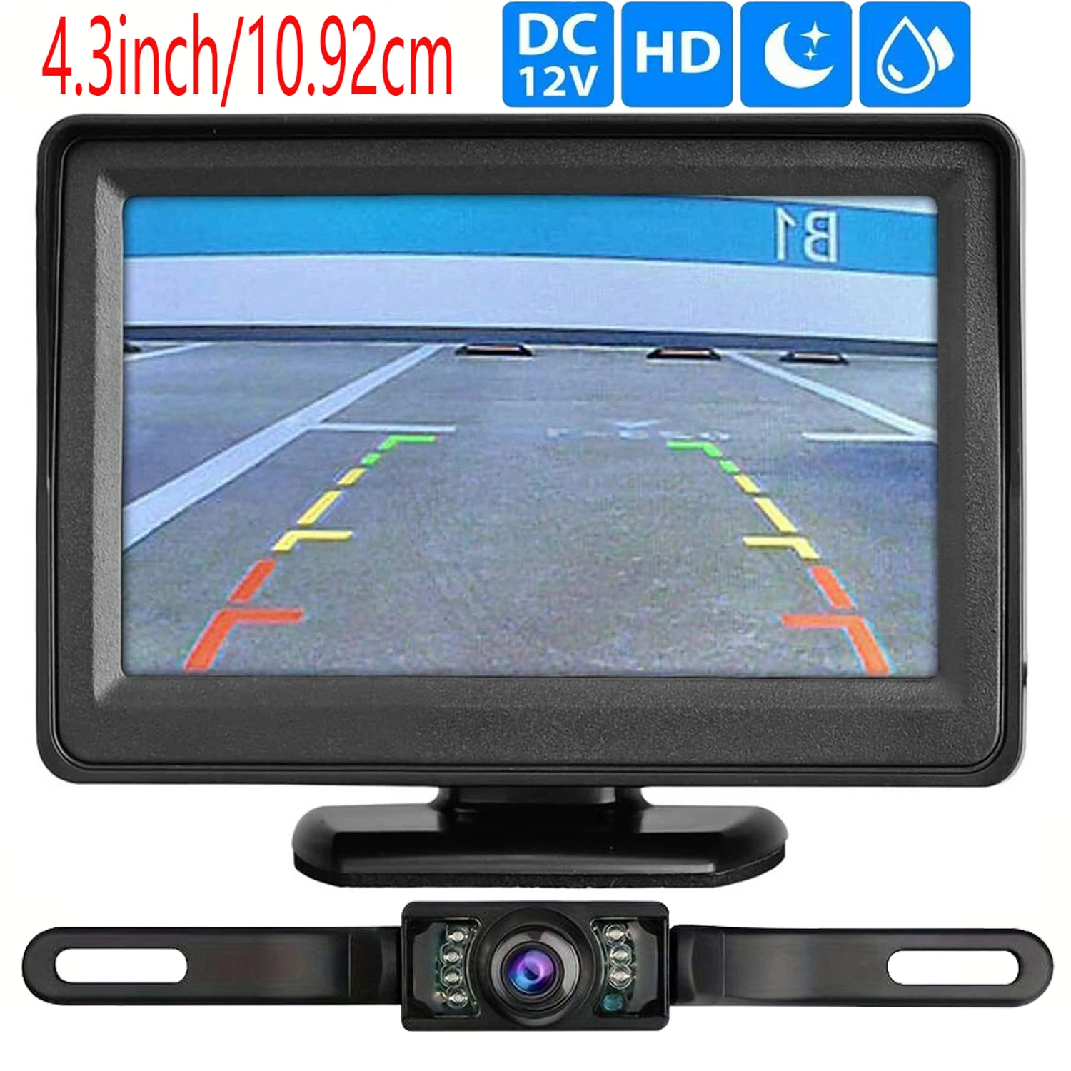 

Easy Installation Rear View Backup Camera 4.3 In Car LCD Monitor For Vehicle Van Night Vision Reverse Parking Image System