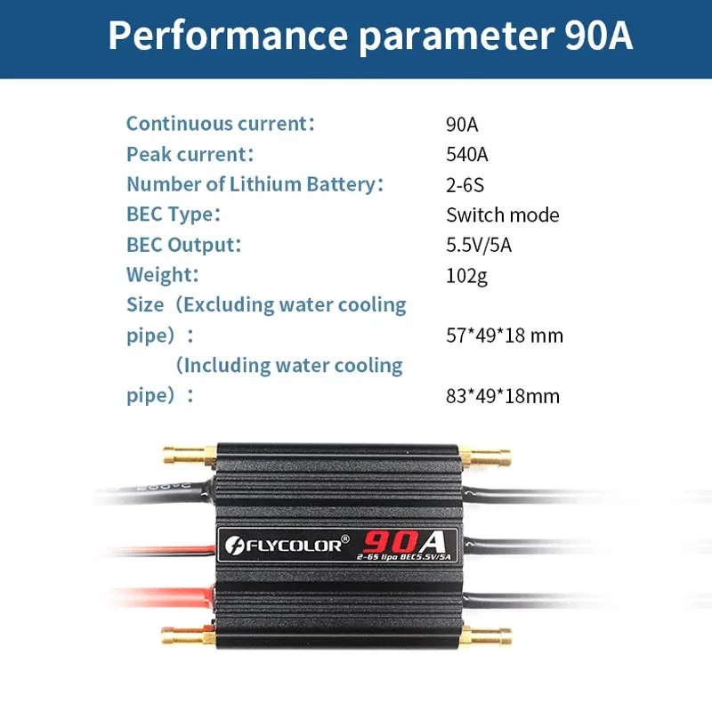 Original Flycolor 50A 70A 90A 120A 150A Sem Escova ESC Speed Controller Suporte Cartão Progaming 2-6S Lipo BEC 5.5V/5A para Barco RC