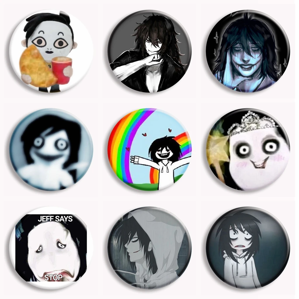 Horror Game Jeff and Jane The Killer Button Pin Creative Jeff x Jane Funny Meme Brooch Badge Bag Accessories Gamer Collect