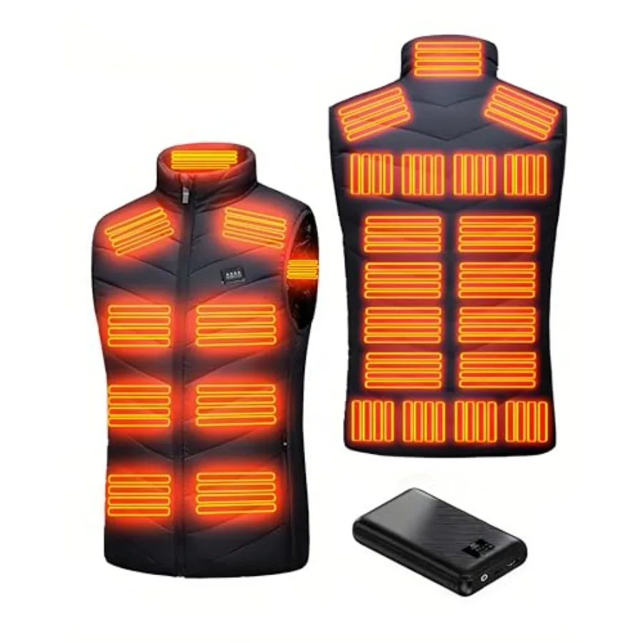 

Heated Down Vest for and Wo with Power Bank16000mAh Battery 27 Graphene Heating Elet