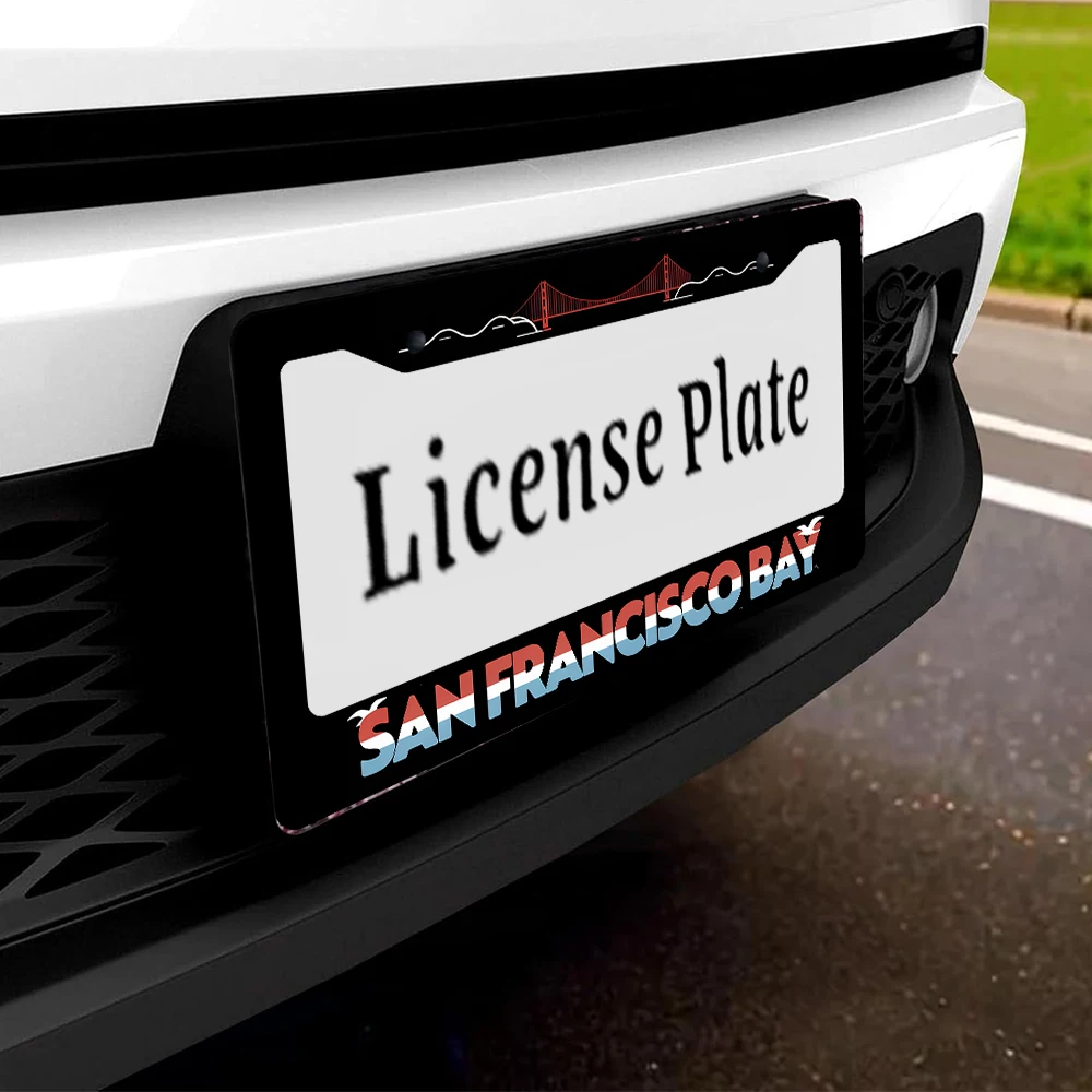 1 قطعة أسود أحمر أزرق سان فرانسيسكو خليج جسر نمط 2 حفرة إطار لوحة الترخيص مادة الألومنيوم 6x12 بوصة مع المسمار مجموعة Ret #5