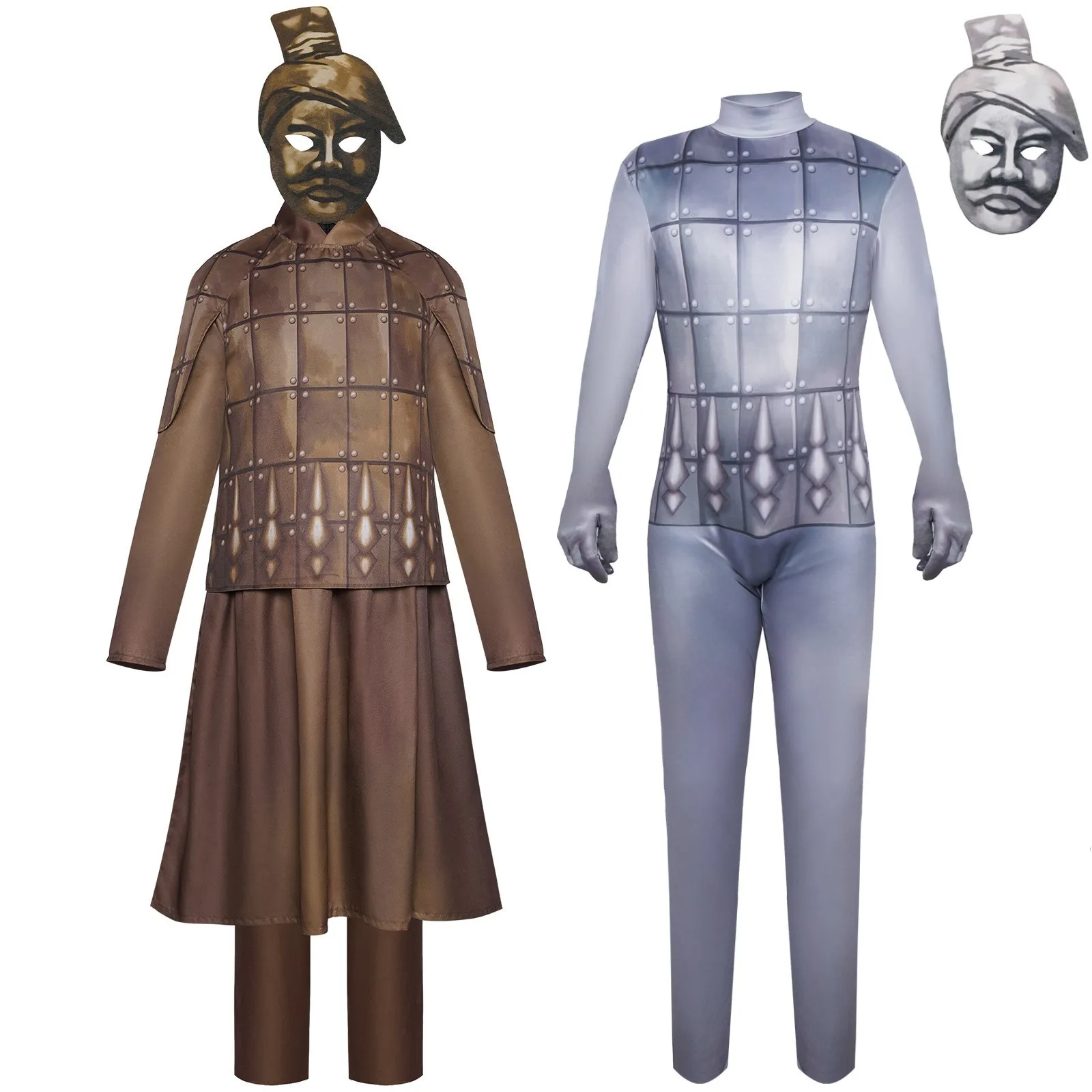 World Heritage List Terracotta Army Cosplay Bing Ma Yong Clothes  Adult Children Parent Child Halloween Party Set Stage Costume