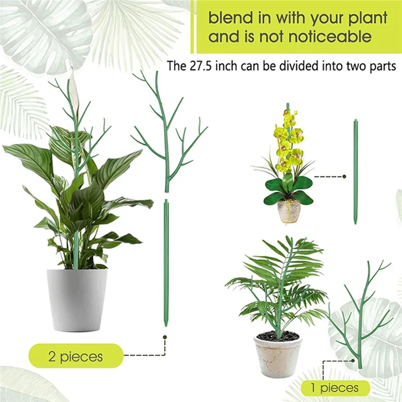 

High Quality-6Pack Detachable Twig Plant Support Stakes Set, Blends In To Plant, Branch Plant Sticks With Orchid,6Pack Detachabl