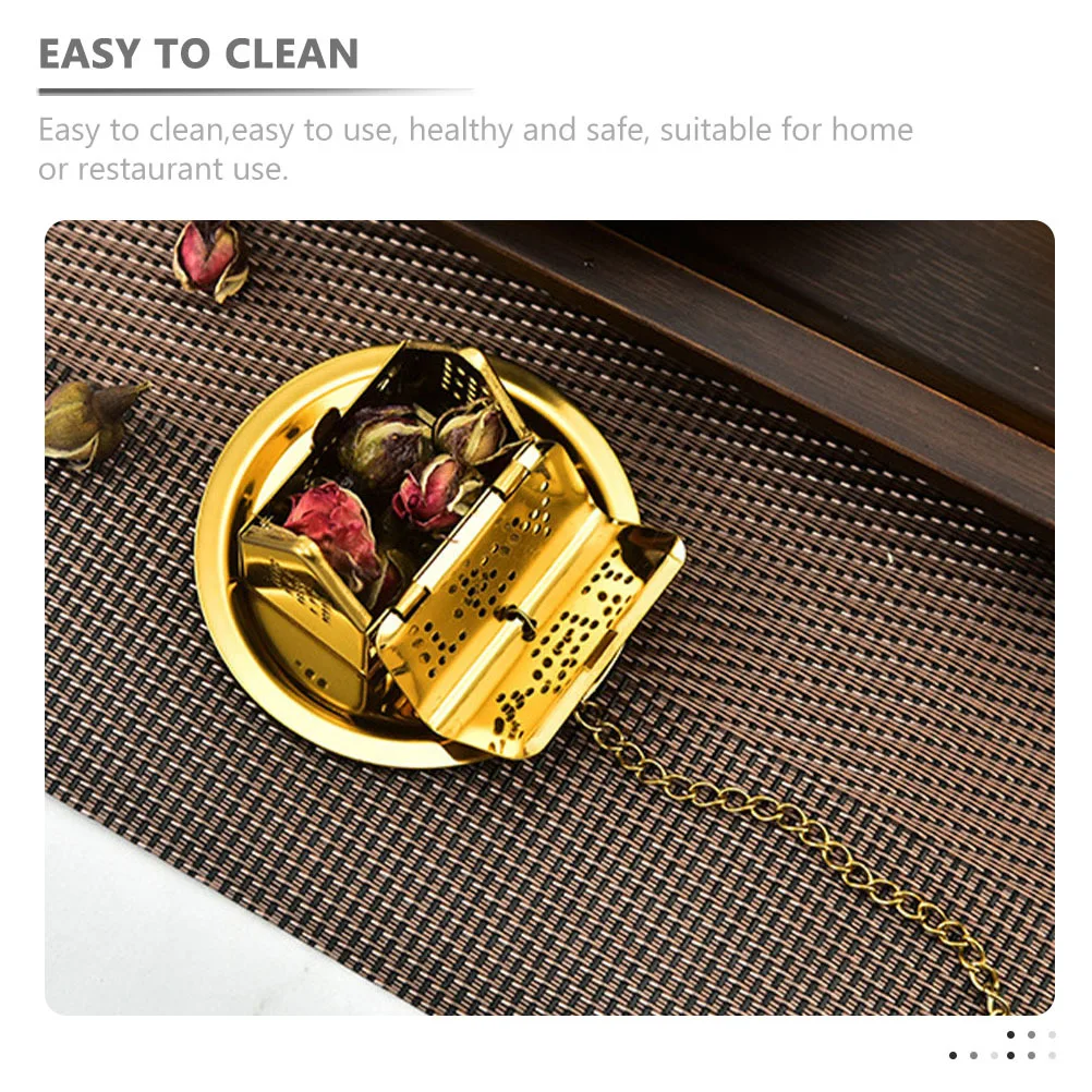 

2Pcs Tea Strainers Fine Mesh Stainless Steel Household Tea Filters Convenient Loose Leaf Infuser for Home Office