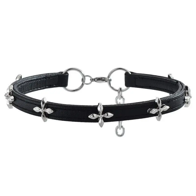 Neue Vintage Gothic Schwarz Halskette für Frauen Mode Punk Leder Halsband Dunkle Kragen Kette Trendy Schmuck Coole Y2K Zubehör – Detail 10