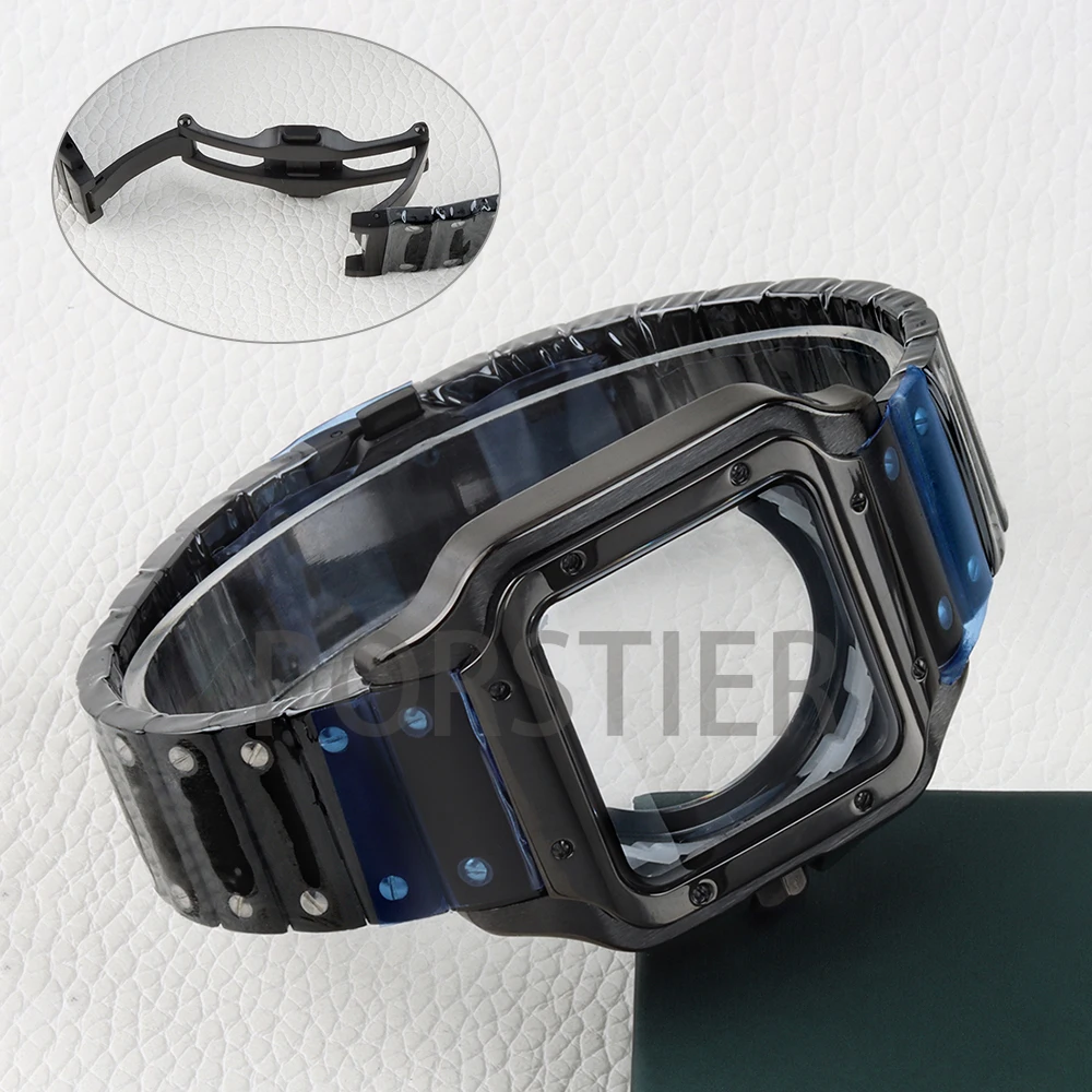 

Корпус для часов 38 мм квадратной формы из нержавеющей стали для Seiko NH35 NH36 с автоматическим механизмом, циферблат 27 мм, водонепроницаемость 10ATM, запчасти для часов.