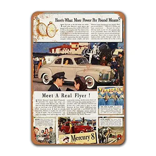 1941 Mercury 8 Automobiles Coffee Club Restaurant Home Wall Decor Office Vintage Car Tin Signs Metal Grage Man Cave Sgins Dorm