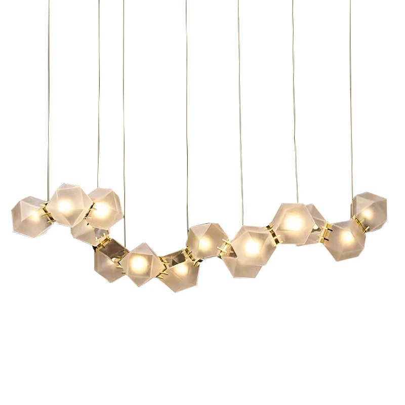 Imagem -06 - Luzes de Pingente de Vidro Minimalista Decoração de Arte Led Lâmpada de Lustre Longo Suspensão Luminária Mesa de Jantar 2024