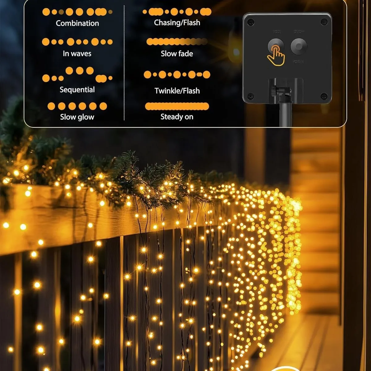Solar LED String Lights Outdoor Garden Fairy Lights 8 Modes Lighting Solar Camping Lamp for Yard Patio Wedding Christmas Decor