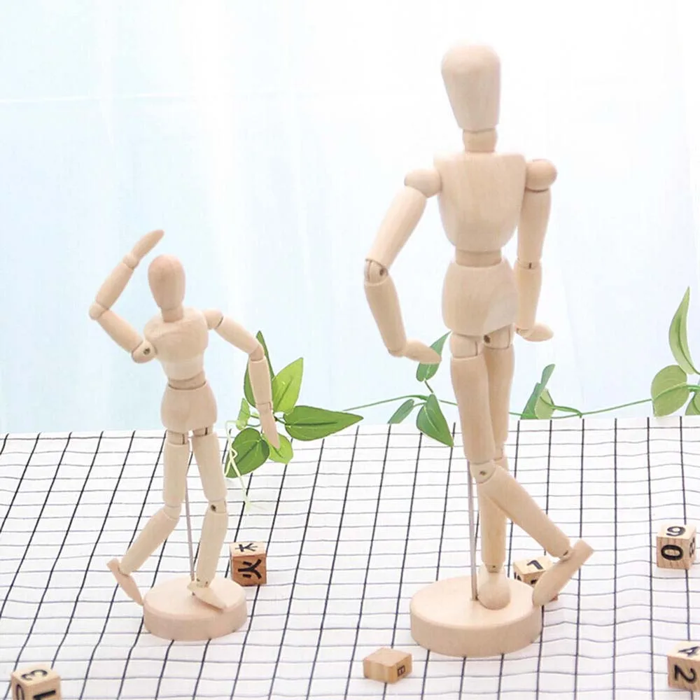 4.5 5.5 8 Inch Male Mannequin Human Movable Limbs Action Toy Figures Polished Wooden Toy Art Models Decoration Crafts