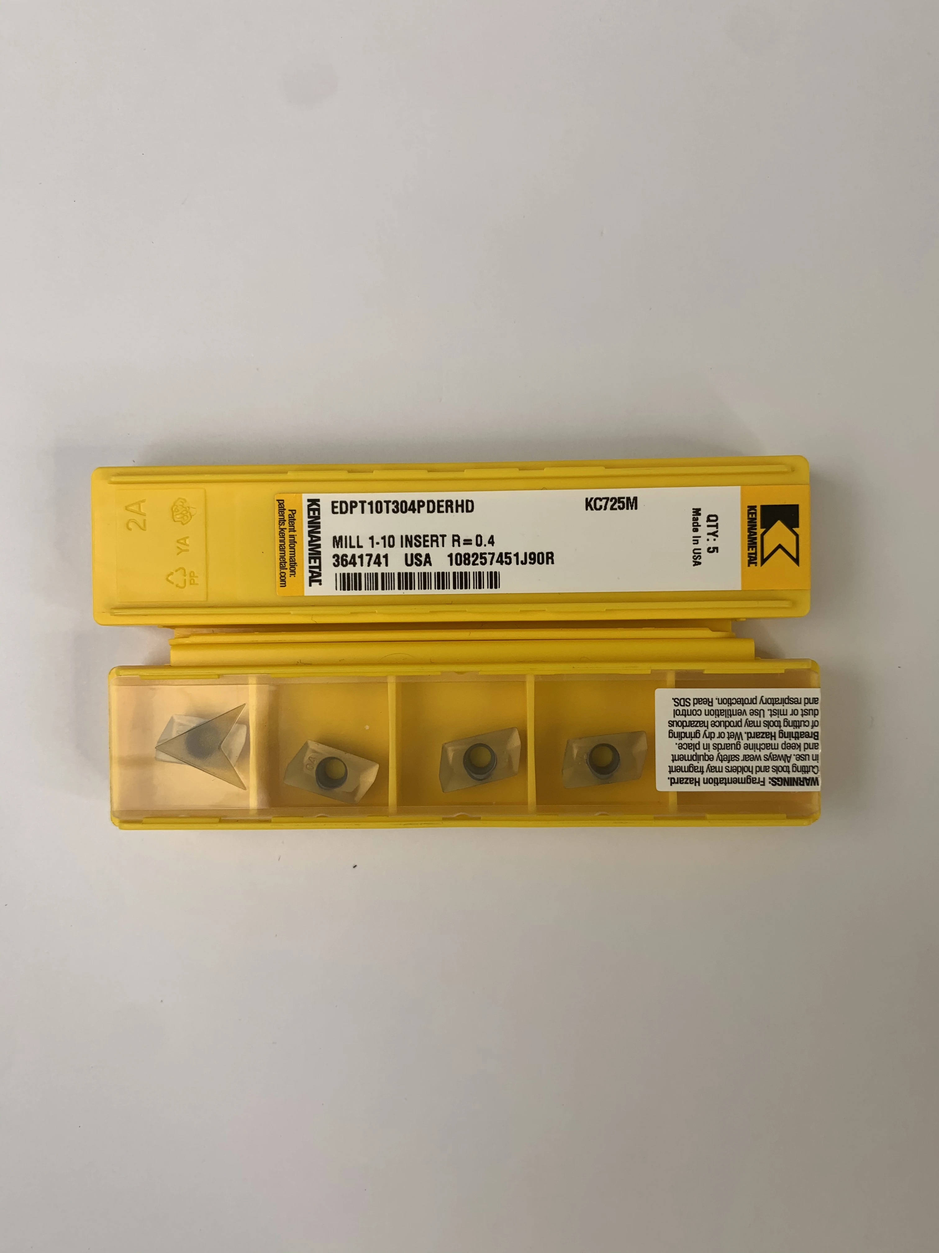 Insertos de fresado de carburo de EDPT10T304PDERHD-KC725M Original, Herramientas CNC, cortador de fresado para acero, acero inoxidable y superaleaciones y