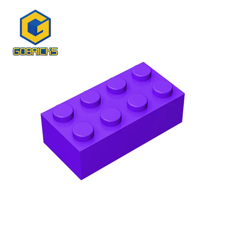 Gobricks 10pcs Building Blocks Thick Figures Bricks 2x4 Dots Educational Creative Compatible With 3001 Plastic Toys For Children