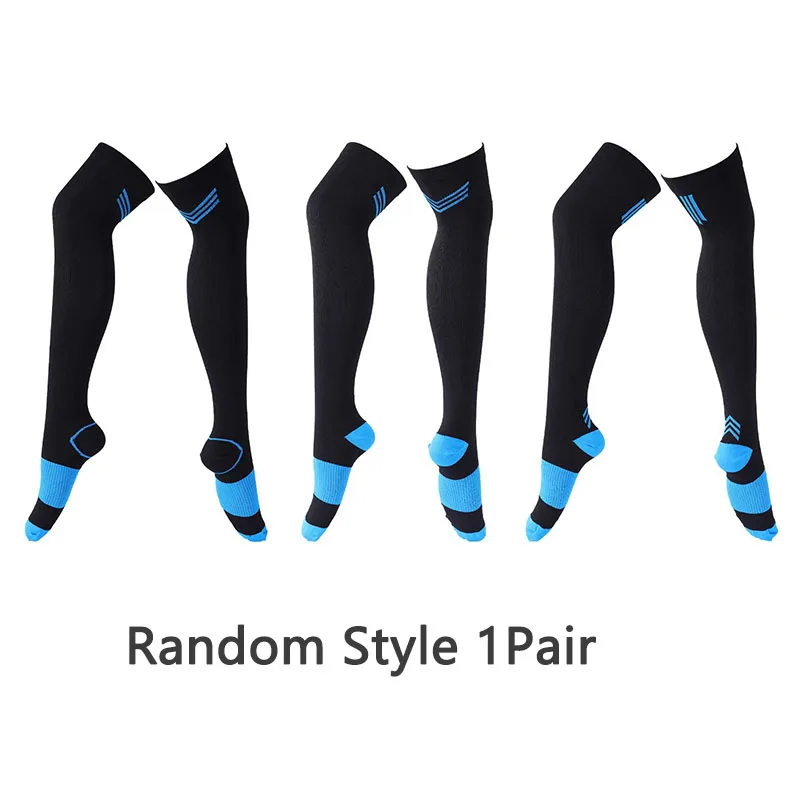 Style Random1 Pair  Over Knee Running Men Women Compression Socks For Football Anti Fatigue Pain Relief Compression Socks Unisex