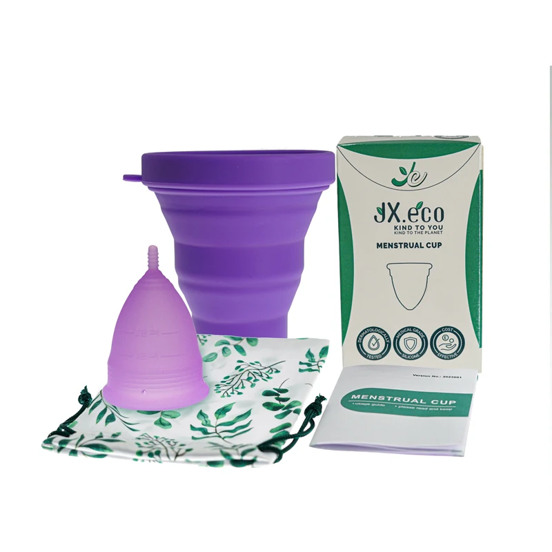 Bamucare Medische Siliconen Menstruatiecup Met Opvouwbare Beker Draagbare En Herbruikbare Sterilisatie Kit Menstruatie Cup Voor Vrouwen